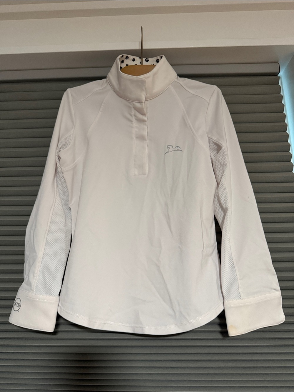 Kids White Half-Zip Riding Show Shirt